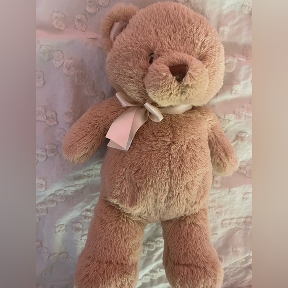 Gund Tan Teddy Bear with Cream Ribbon - Picture 1 of 4